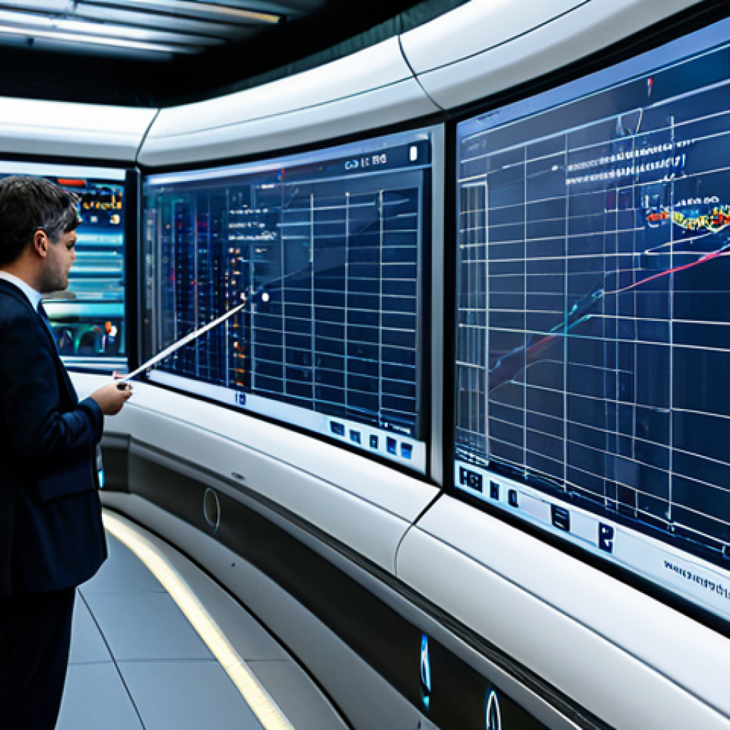 철도 유지보수의 디지털 전환 - **"A futuristic railway control center in a modern European city, bathed in soft, ambient light. A d...