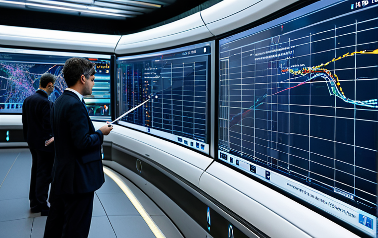 철도 유지보수의 디지털 전환 - **"A futuristic railway control center in a modern European city, bathed in soft, ambient light. A d...