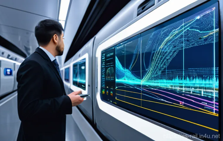 철도 유지보수 데이터 관리 - The Silent Revolution: Trains That Speak**
A modern, sleek high-speed train, futuristic in design, s...