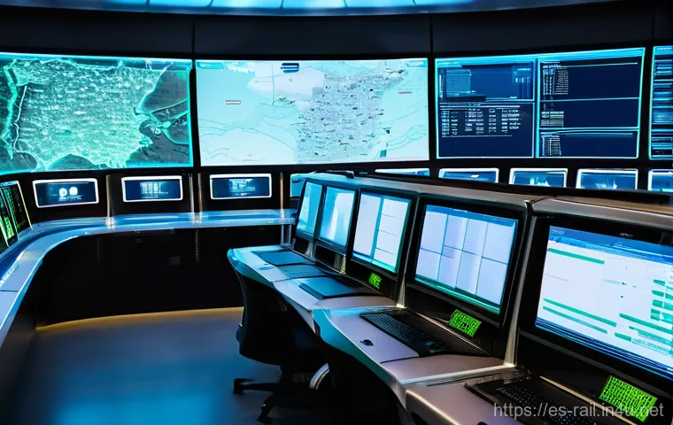 철도 현장 체험 프로그램 후기 - **Prompt: Futuristic Train Control Center in Spain**
A wide-angle, high-resolution shot of a bus...