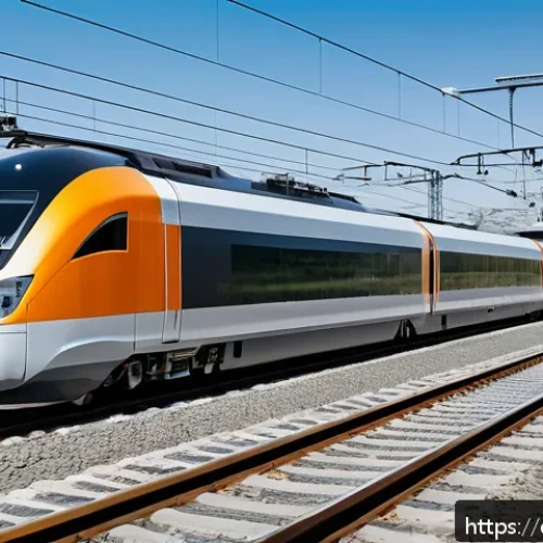 Home 33 철도 유지보수와 AI 활용 사례 - A modern Spanish railway maintenance scene featuring intelligent sensors installed along high-speed ...