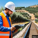 Home 23 철도 유지보수 실무 팁 - A detailed scene of a modern railway maintenance crew performing preventive inspections on train tra...